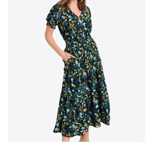 Draper James McKenzie Floral Print Midi Dress